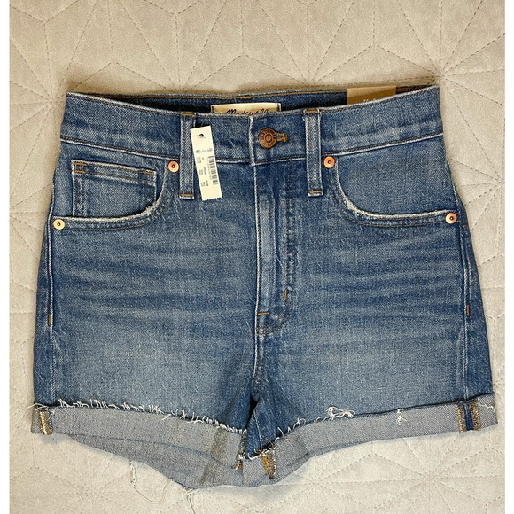 Madewell Women's High-Rise Denim Shorts, Size 23, Distressed Blue, Casual Summer - Picture 1 of 6
